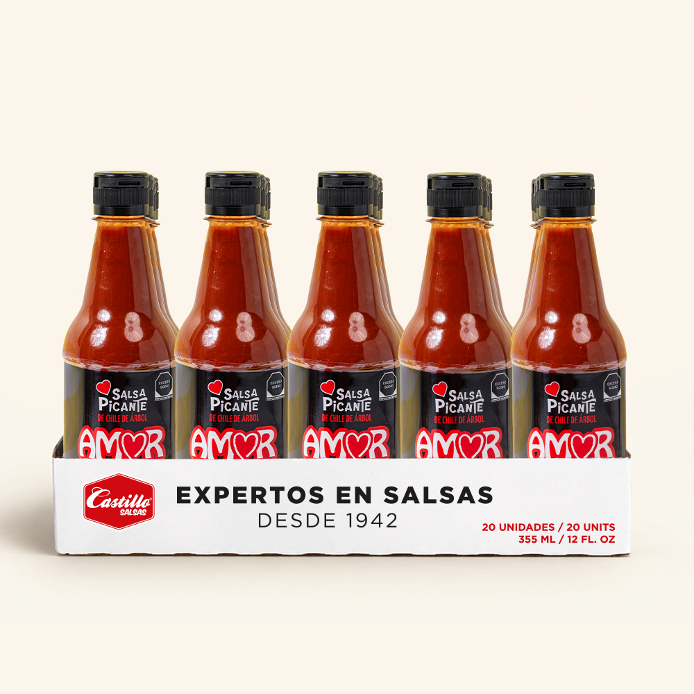 Salsa Picante Amor 355 ml - Caja con 20 Piezas