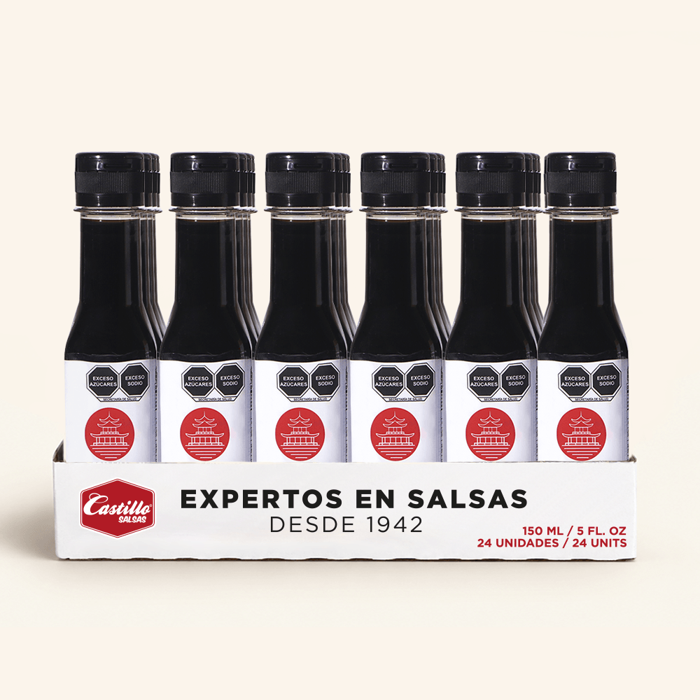 Salsa de soya de 150 ml en caja de 24 unidades